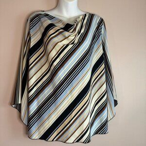 Blue Diamond Striped Multicolor Women's Top